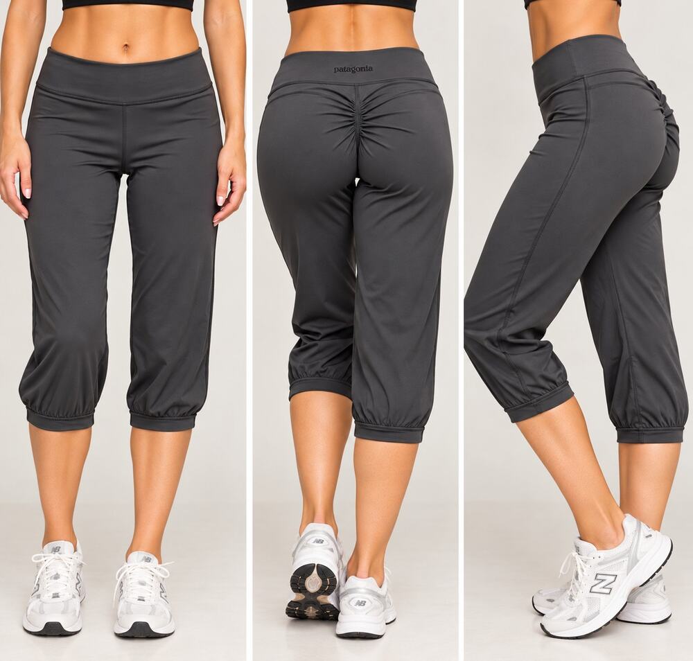 Patagonia sz S dark grey butt cinch booty enhancer cropped relaxed fit leggings